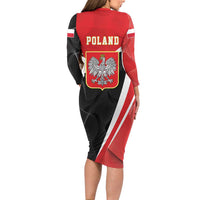 Poland White Crowned Eagle Long Sleeve Bodycon Dress Rzeczpospolita Polska