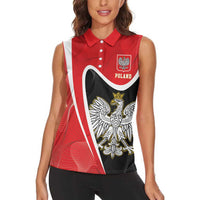 Poland White Crowned Eagle Women Sleeveless Polo Shirt Rzeczpospolita Polska LT17 - Wonder Print Shop