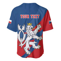 Personalized Czech Republic Coat of Arms Baseball Jersey Statni Znak Ceske Republiky - Silver Double-tailed Lion