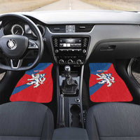 Personalized Czech Republic Coat of Arms Car Mats Statni Znak Ceske Republiky - Silver Double-tailed Lion