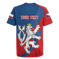 Personalized Czech Republic Coat of Arms Rugby Jersey Statni Znak Ceske Republiky - Silver Double-tailed Lion LT17 - Wonder Print Shop