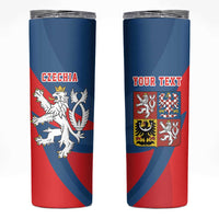 Personalized Czech Republic Coat of Arms Skinny Tumbler Statni Znak Ceske Republiky - Silver Double-tailed Lion LT17 - Wonder Print Shop
