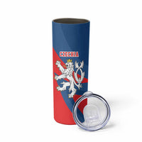 Personalized Czech Republic Coat of Arms Skinny Tumbler Statni Znak Ceske Republiky - Silver Double-tailed Lion LT17 - Wonder Print Shop
