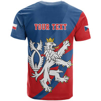 Personalized Czech Republic Coat of Arms T Shirt Statni Znak Ceske Republiky - Silver Double-tailed Lion LT17 - Wonder Print Shop