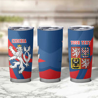 Personalized Czech Republic Coat of Arms Tumbler Cup Statni Znak Ceske Republiky - Silver Double-tailed Lion LT17 - Wonder Print Shop