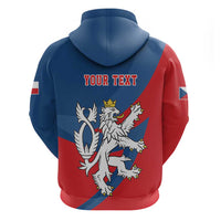 Personalized Czech Republic Coat of Arms Zip Hoodie Statni Znak Ceske Republiky - Silver Double-tailed Lion LT17 - Wonder Print Shop