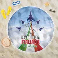 Italy Festa della Repubblica Beach Blanket Frecce Tricolori with Dove