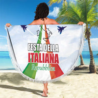 Italy Festa della Repubblica Beach Blanket Frecce Tricolori with Dove