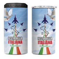 Italy Festa della Repubblica 4 in 1 Can Cooler Tumbler Frecce Tricolori with Dove