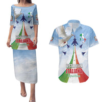 Italy Festa della Repubblica Couples Matching Puletasi and Hawaiian Shirt Frecce Tricolori with Dove