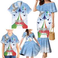Italy Festa della Repubblica Family Matching Mermaid Dress and Hawaiian Shirt Frecce Tricolori with Dove