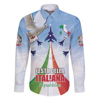 Italy Festa della Repubblica Family Matching Mermaid Dress and Hawaiian Shirt Frecce Tricolori with Dove