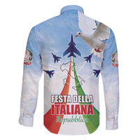 Italy Festa della Repubblica Family Matching Summer Maxi Dress and Hawaiian Shirt Frecce Tricolori with Dove