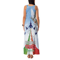 Italy Festa della Repubblica Family Matching Tank Maxi Dress and Hawaiian Shirt Frecce Tricolori with Dove