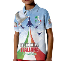 Italy Festa della Repubblica Kid Polo Shirt Frecce Tricolori with Dove