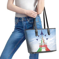 Italy Festa della Repubblica Leather Tote Bag Frecce Tricolori with Dove