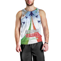 Italy Festa della Repubblica Men Tank Top Frecce Tricolori with Dove