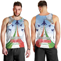 Italy Festa della Repubblica Men Tank Top Frecce Tricolori with Dove