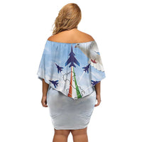 Italy Festa della Repubblica Off Shoulder Short Dress Frecce Tricolori with Dove