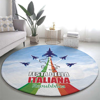 Italy Festa della Repubblica Round Carpet Frecce Tricolori with Dove