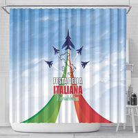 Italy Festa della Repubblica Shower Curtain Frecce Tricolori with Dove