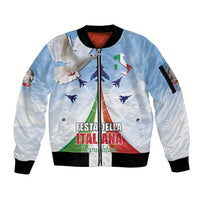 Italy Festa della Repubblica Sleeve Zip Bomber Jacket Frecce Tricolori with Dove