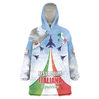 Italy Festa della Repubblica Wearable Blanket Hoodie Frecce Tricolori with Dove