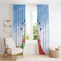 Italy Festa della Repubblica Window Curtain Frecce Tricolori with Dove