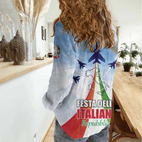 Italy Festa della Repubblica Women Casual Shirt Frecce Tricolori with Dove