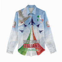 Italy Festa della Repubblica Women Casual Shirt Frecce Tricolori with Dove