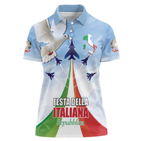 Italy Festa della Repubblica Women Polo Shirt Frecce Tricolori with Dove