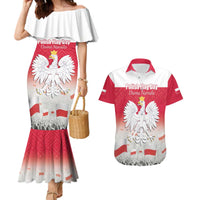 Polish Flag Day Personalized Couples Matching Mermaid Dress and Hawaiian Shirt Duma Narodu 2nd May