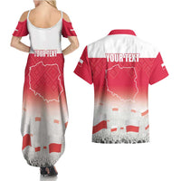 Polish Flag Day Personalized Couples Matching Summer Maxi Dress and Hawaiian Shirt Duma Narodu 2nd May