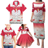 Polish Flag Day Personalized Family Matching Puletasi and Hawaiian Shirt Duma Narodu 2nd May