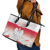 Polish Flag Day Personalized Leather Tote Bag Duma Narodu 2nd May