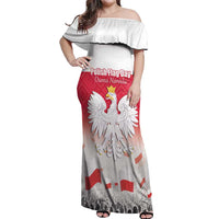 Polish Flag Day Personalized Off Shoulder Maxi Dress Duma Narodu 2nd May