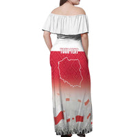Polish Flag Day Personalized Off Shoulder Maxi Dress Duma Narodu 2nd May