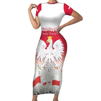 Polish Flag Day Personalized Short Sleeve Bodycon Dress Duma Narodu 2nd May