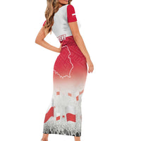 Polish Flag Day Personalized Short Sleeve Bodycon Dress Duma Narodu 2nd May