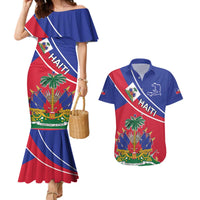 Haitian Flag Day 18 May Couples Matching Mermaid Dress and Hawaiian Shirt Jounen Drapo Ayisyen