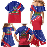Haitian Flag Day 18 May Family Matching Mermaid Dress and Hawaiian Shirt Jounen Drapo Ayisyen