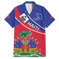 Haitian Flag Day 18 May Family Matching Off The Shoulder Long Sleeve Dress and Hawaiian Shirt Jounen Drapo Ayisyen