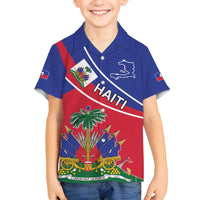 Haitian Flag Day 18 May Family Matching Off Shoulder Short Dress and Hawaiian Shirt Jounen Drapo Ayisyen