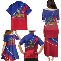 Haitian Flag Day 18 May Family Matching Puletasi and Hawaiian Shirt Jounen Drapo Ayisyen