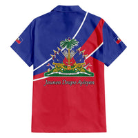 Haitian Flag Day 18 May Family Matching Short Sleeve Bodycon Dress and Hawaiian Shirt Jounen Drapo Ayisyen