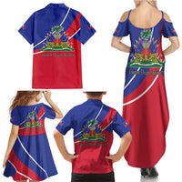 Haitian Flag Day 18 May Family Matching Summer Maxi Dress and Hawaiian Shirt Jounen Drapo Ayisyen