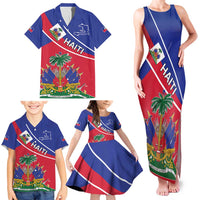 Haitian Flag Day 18 May Family Matching Tank Maxi Dress and Hawaiian Shirt Jounen Drapo Ayisyen