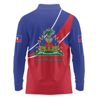 Haitian Flag Day 18 May Long Sleeve Polo Shirt Jounen Drapo Ayisyen