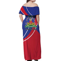 Haitian Flag Day 18 May Off Shoulder Maxi Dress Jounen Drapo Ayisyen