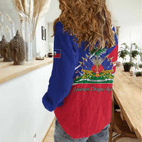 Haitian Flag Day 18 May Women Casual Shirt Jounen Drapo Ayisyen